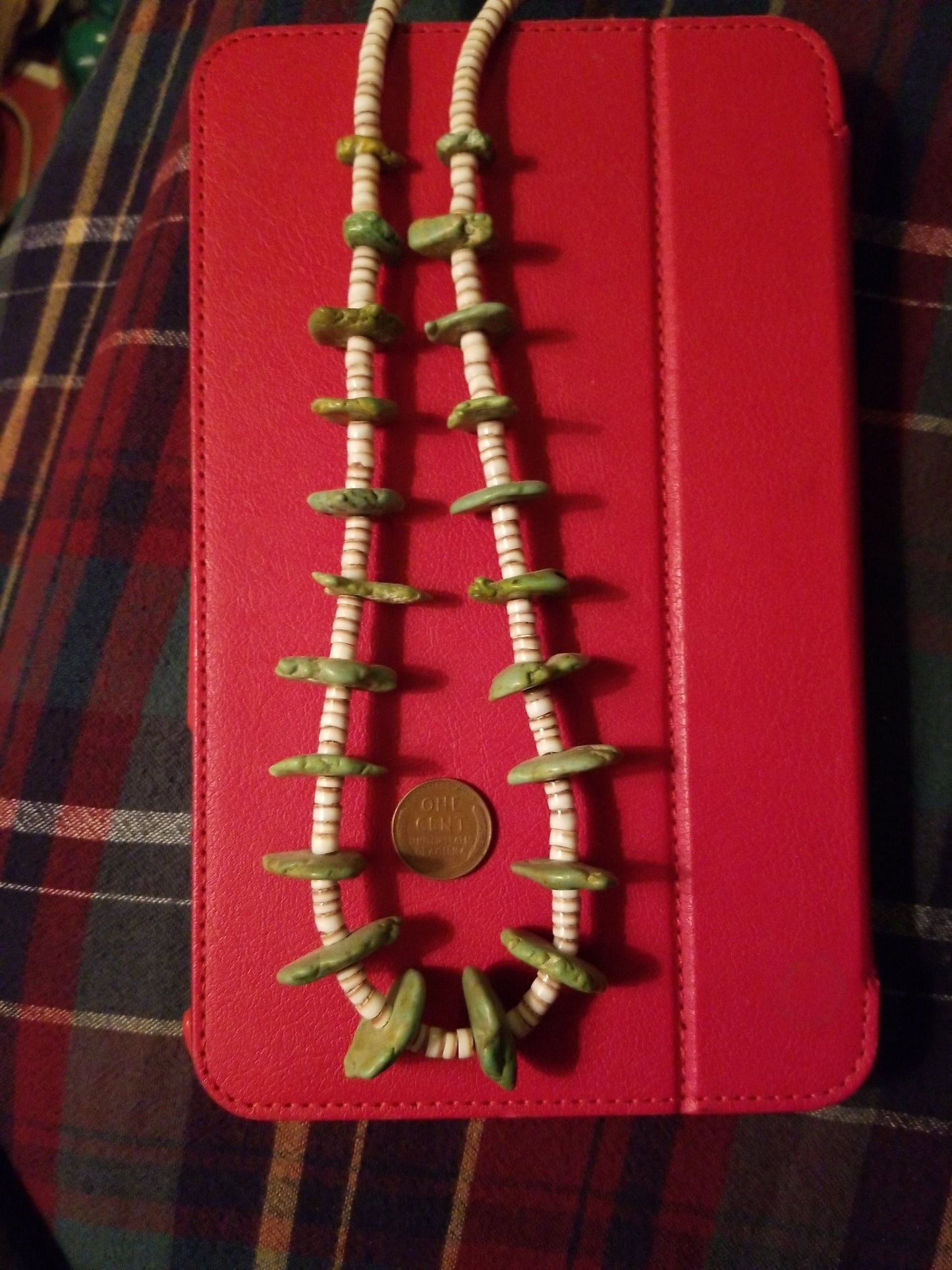Royston turquoise and heishi necklace