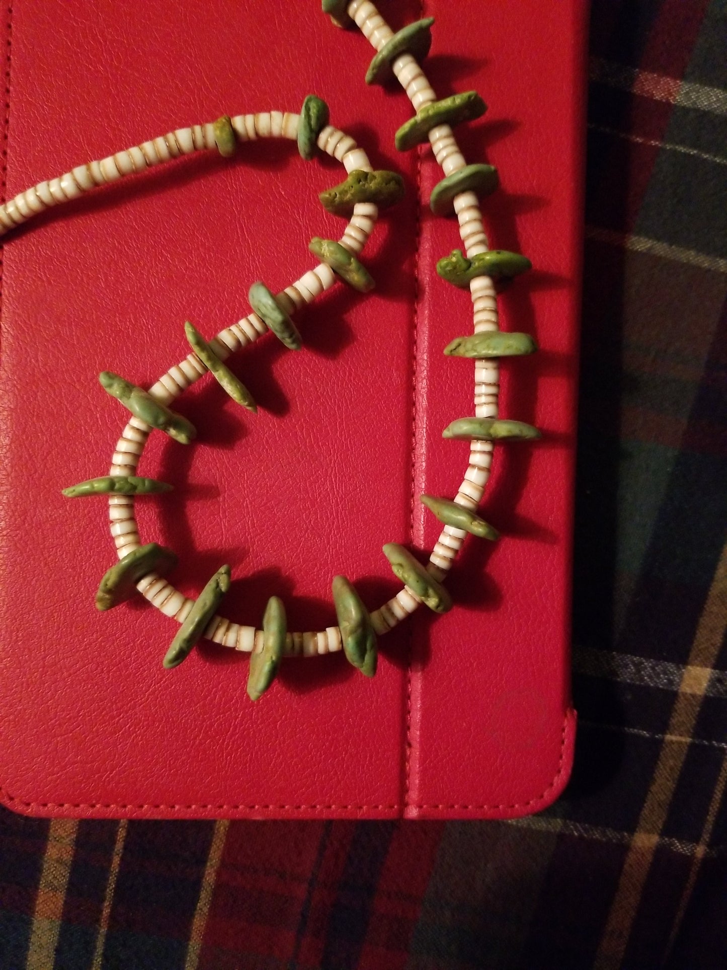 Royston turquoise and heishi necklace
