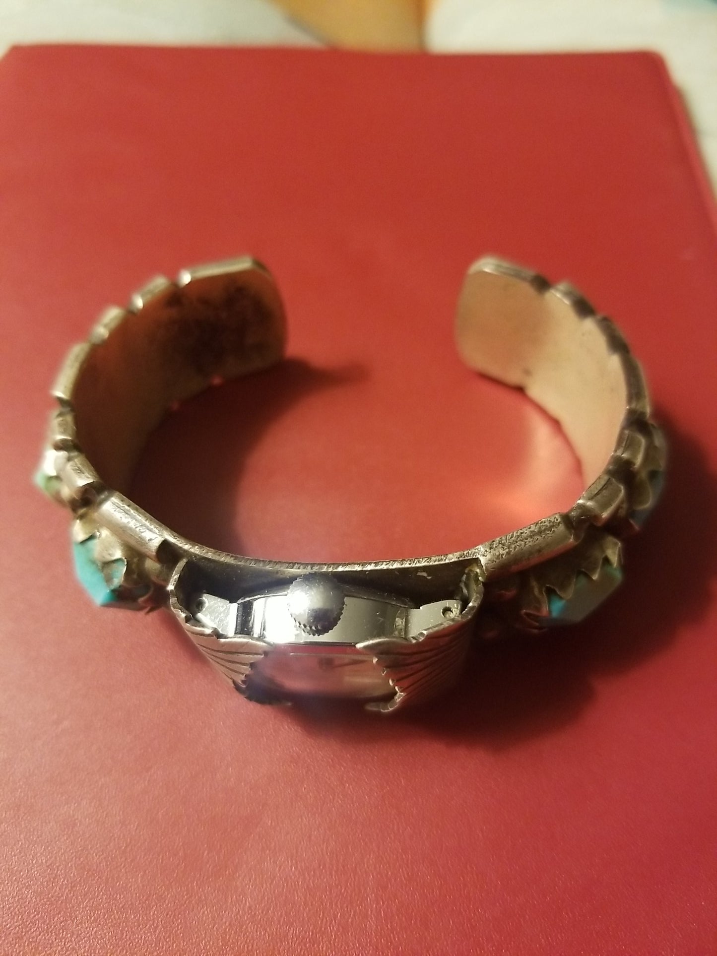 Vintage Navajo Watch Cuff Sterling Silver & Turquoise