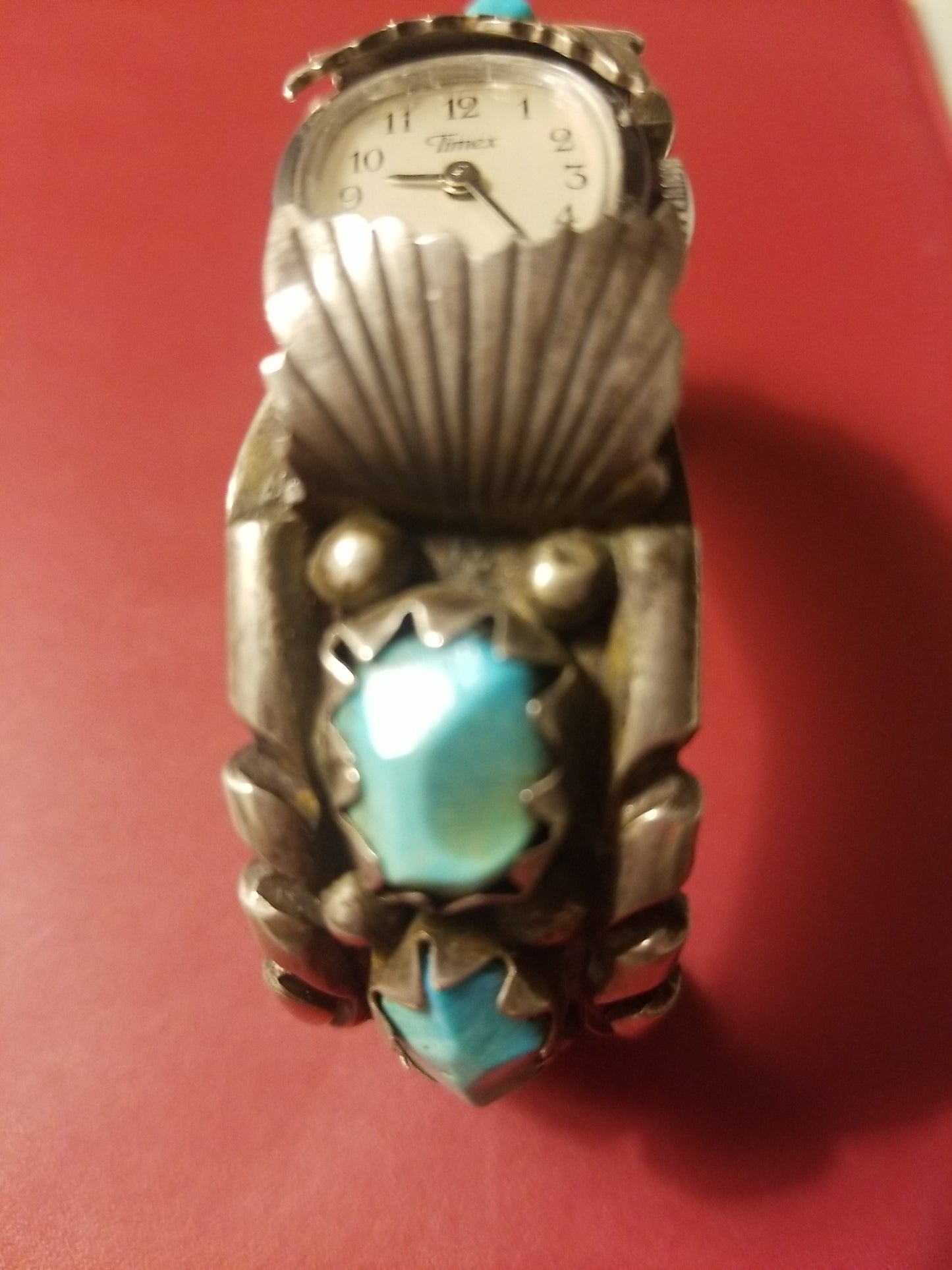 Vintage Navajo Watch Cuff Sterling Silver & Turquoise
