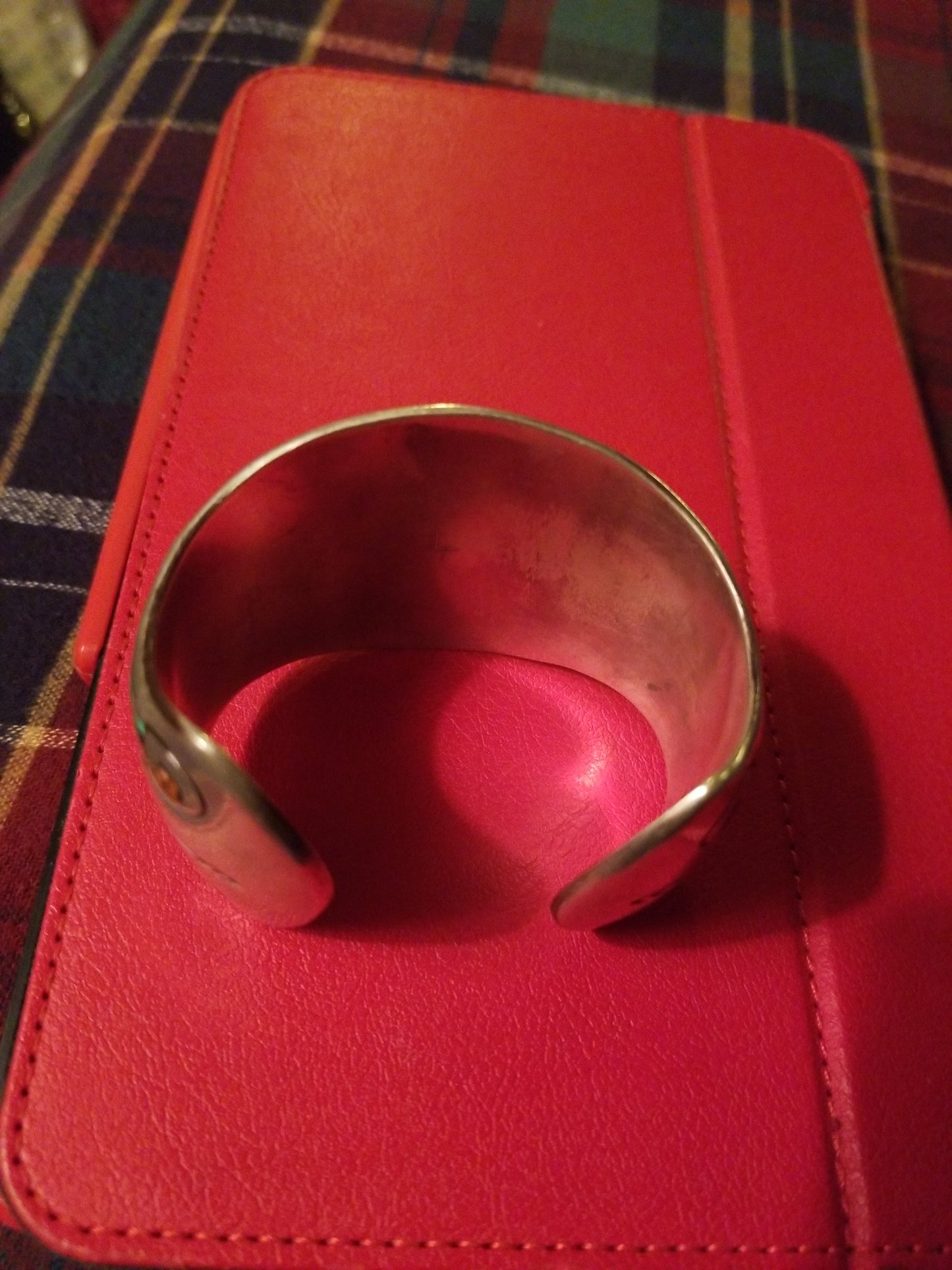 Navajo Watch Cuff handmade 1970's chip inlaid