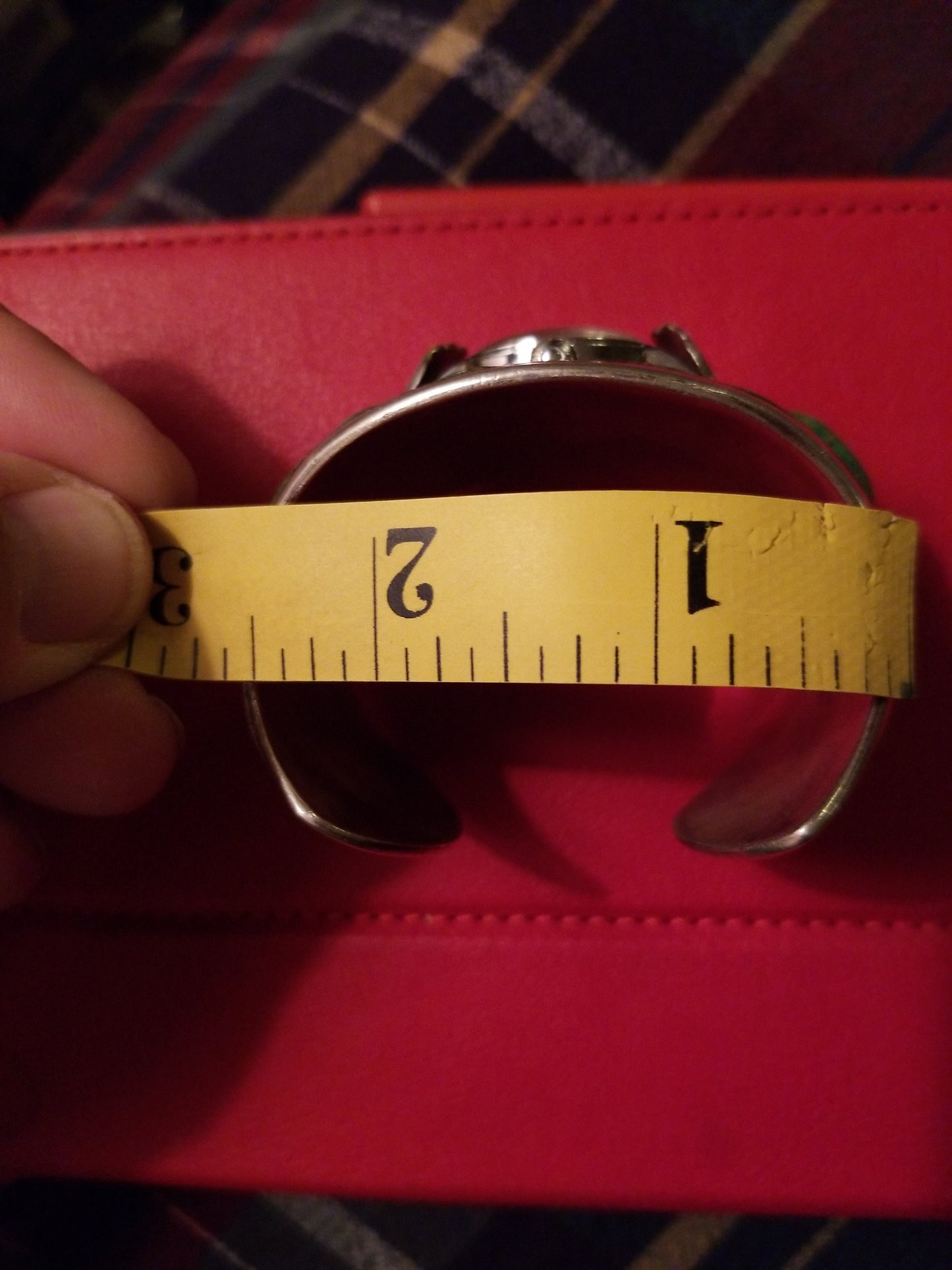 Navajo Watch Cuff handmade 1970's chip inlaid