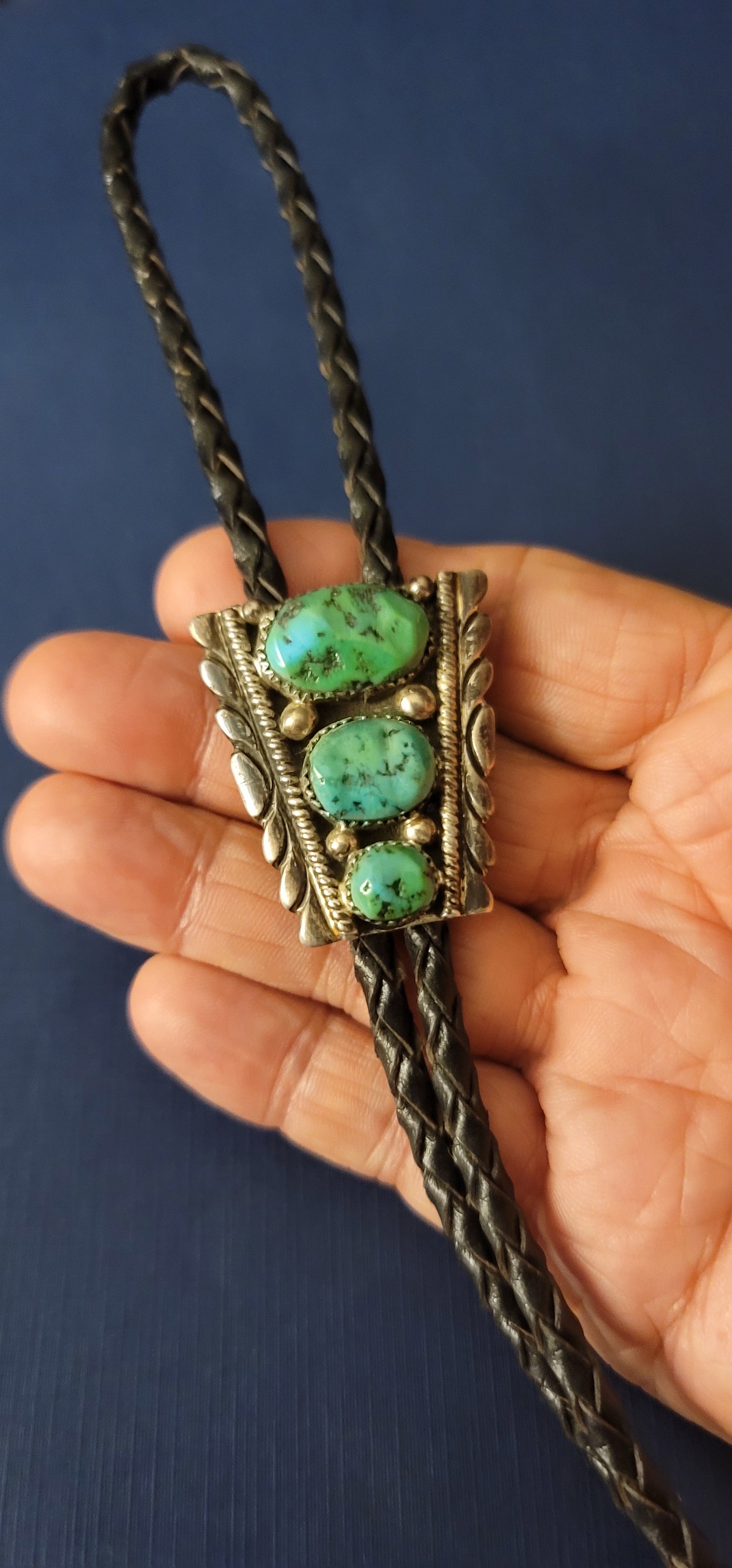 ROBERT LEEKYA BOLA TIE Kingman turquoise sterling silver
