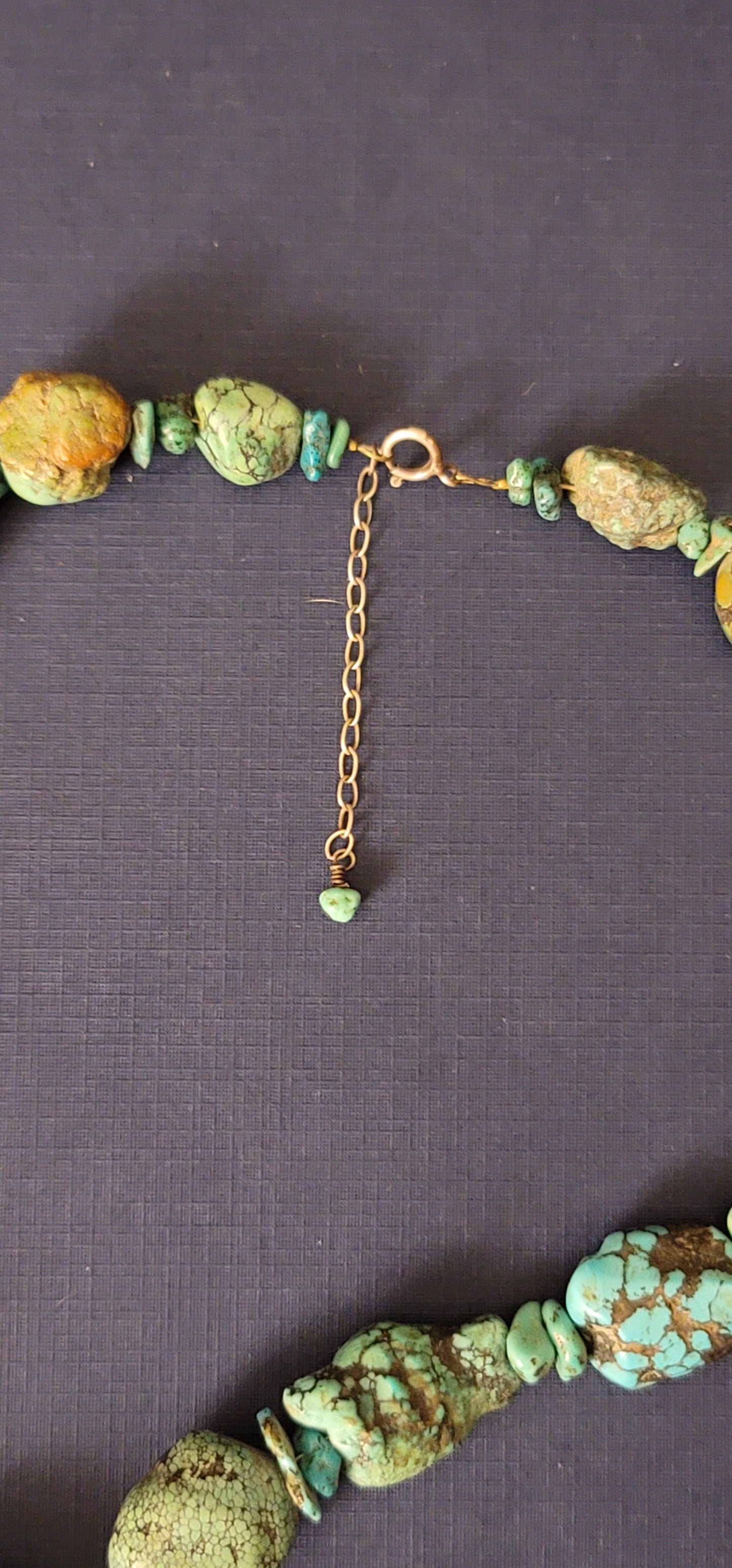 Vintage Heishi nugget necklace with silver beads